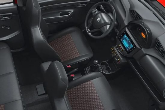 Interior view of the Suzuki S-Presso's front cabin area highlighting the design and seating layout.